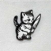 Evil Knife Kitty Enamel Pin