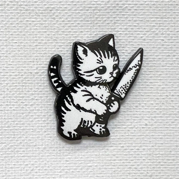 Evil Knife Kitty Enamel Pin