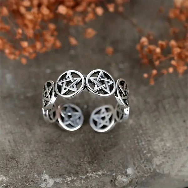 Pentagram Adjustable Wrapped Ring