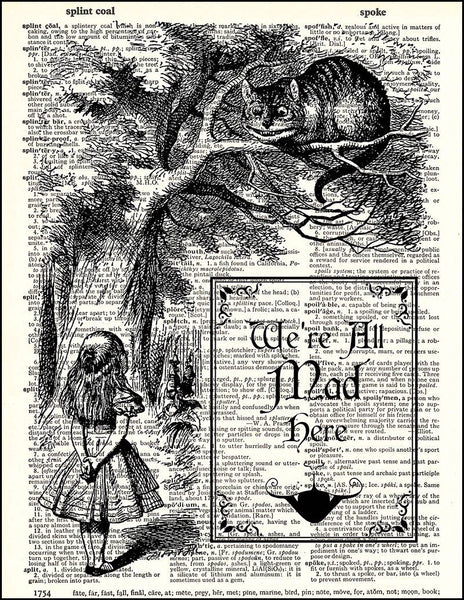 We're All Mad Here Dictionary Print