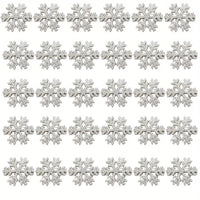 Glitter Silvery Snowflake Hairclips