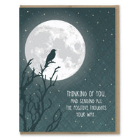 Thinking Of You Crow Silhouette Greeting Card