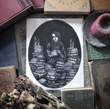 Caitlin McCarthy Bury Me in Books Fine Art Print - Dark Academia: 8" x 10"