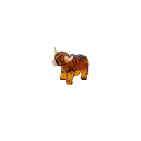 Artisan Glass Hand Blown Highland Cow Ornament in Gift Box