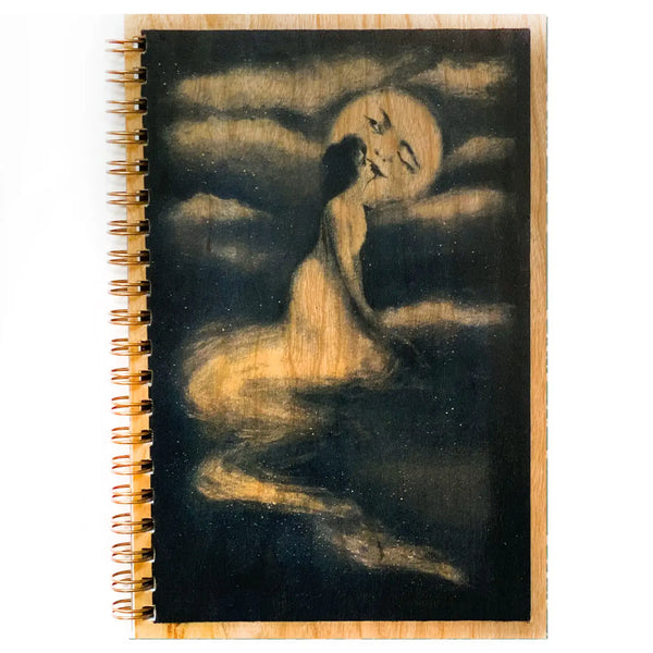Kiss the Moon Wooden Notebook