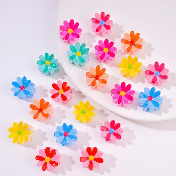 Tiny Multi Coloured Flower Hairclips