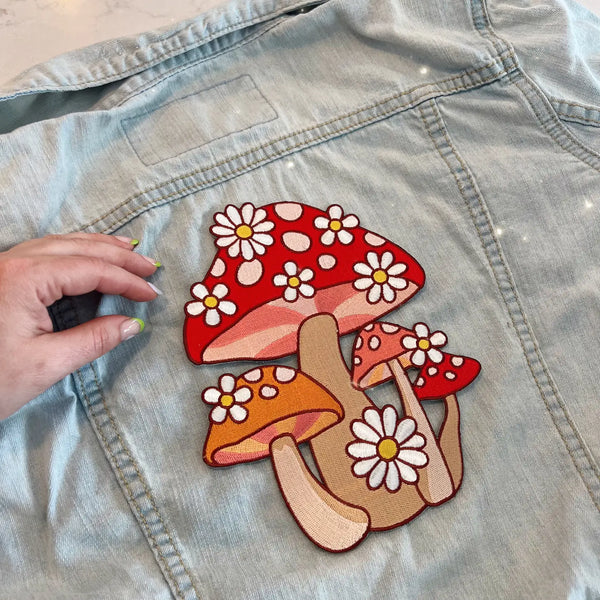 XL Mushroom Embroidered Patch