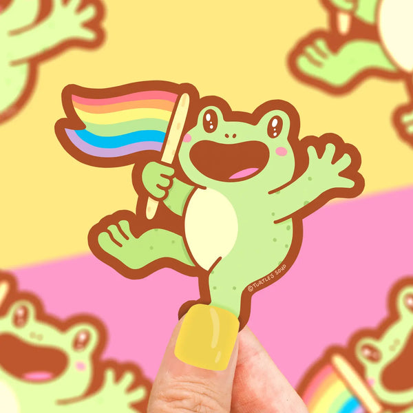 Gay Pride LGBT+ Frog Vinyl Sticker