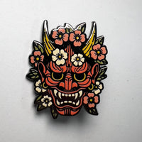 Floral Hannya Enamel Pin