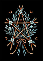Faina Lorah Framed Floral Pentagram Art Print
