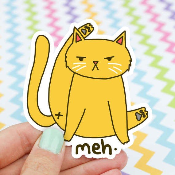 Meh Cat Butt Sticker