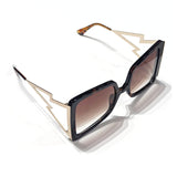 Oversized Square Sunglasses with Lightening Bolt Arms