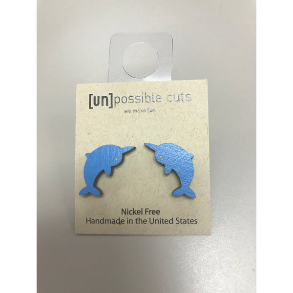 Wooden Narwal Studs