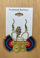 Colourful Woven & Beaded Detail Earrings