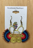 Colourful Woven & Beaded Detail Earrings
