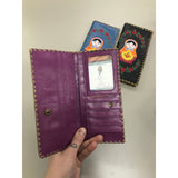 Nesting Doll Embroidered Vegan Leather Wallet