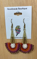 Colourful Woven & Beaded Detail Earrings