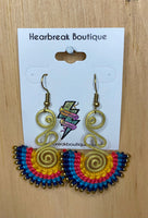 Colourful Woven & Beaded Detail Earrings