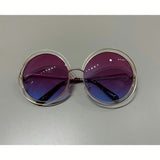 Oversize Double Wired Round Sunglasses -  Ombre Lenses