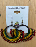 Colourful Woven & Beaded Detail Earrings