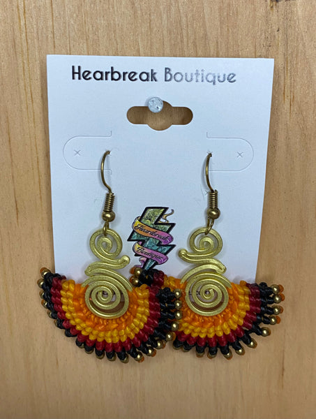 Colourful Woven & Beaded Detail Earrings