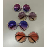 Oversize Double Wired Round Sunglasses -  Ombre Lenses