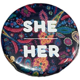 Pronoun Pins - Paisley Print