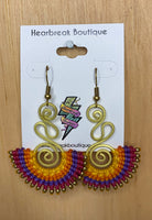Colourful Woven & Beaded Detail Earrings