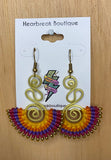 Colourful Woven & Beaded Detail Earrings