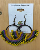 Colourful Woven & Beaded Detail Earrings