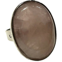 Natural Stone Resizable Ring - Silver Finish