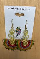 Colourful Woven & Beaded Detail Earrings