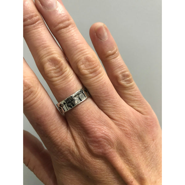 Stamped Mushroom Band Ring