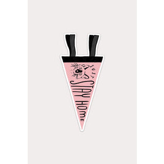 Stay Home Cat Pennant Sticker