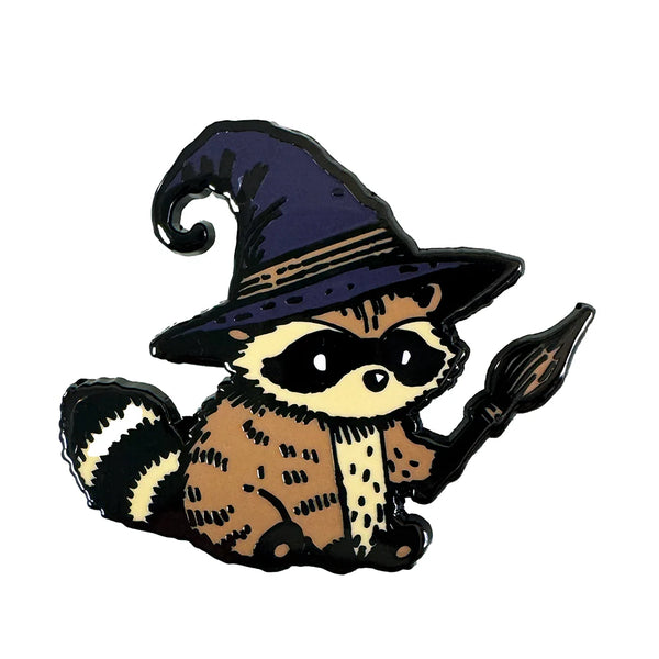 Raccoon Wizard Enamel Pin