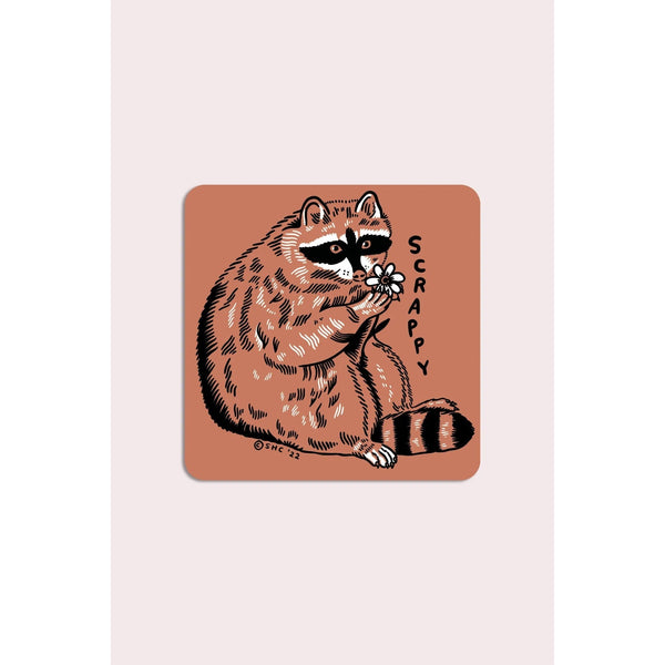 Scrappy Raccoon Vinyl Sticker