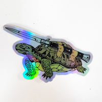 Holographic Knife Turtle Vinyl Sticker