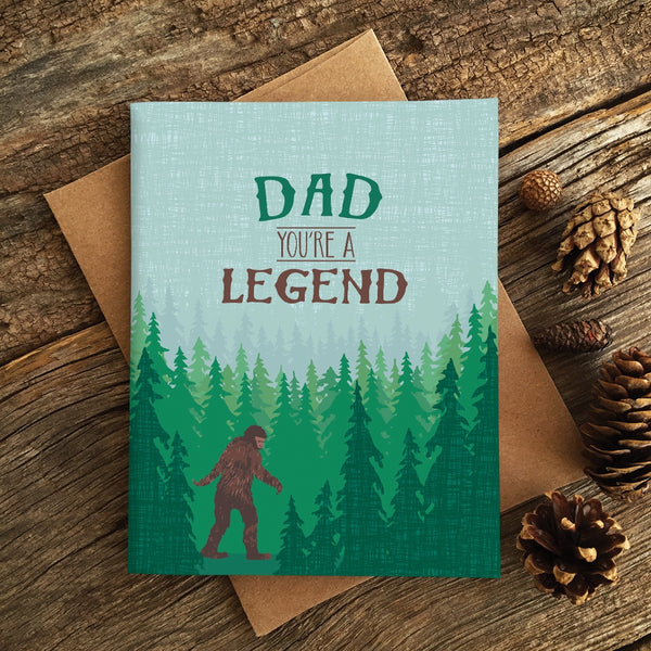 Sasquatch Fathers Day Greeting Card