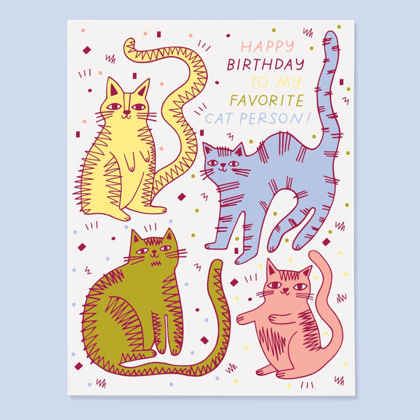 Favourite Cat Person Birthday Greeting Card