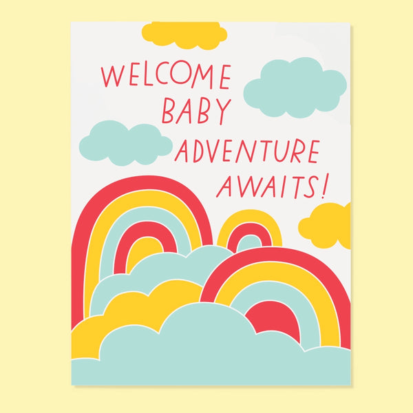 Welcome Baby, Adventure Awaits Greeting Card