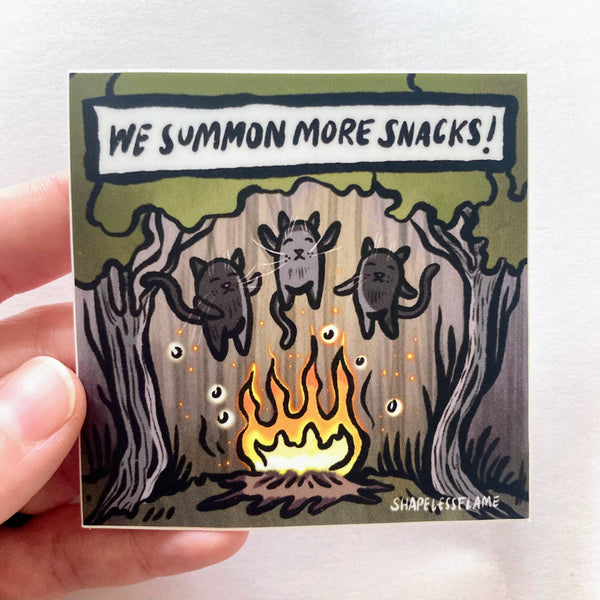 Shapeless Flame Kitty Forest Coven Vinyl Sticker