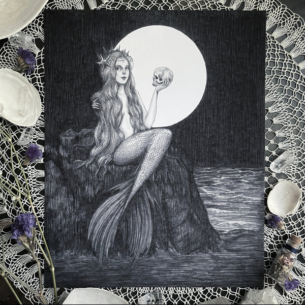 Caitlin McCarthy Moonlight Sea Siren Art Print 8"x10"