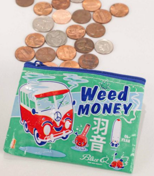 Weed Money Blue Q coin purse
