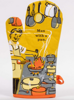 Man With a Pan Oven Mitt