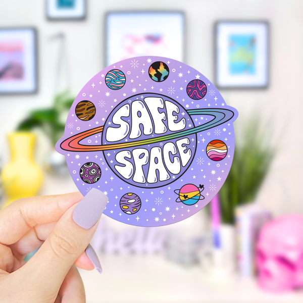 Safe Space Planet Ally LGBTQIA+ Vinyl Sticker