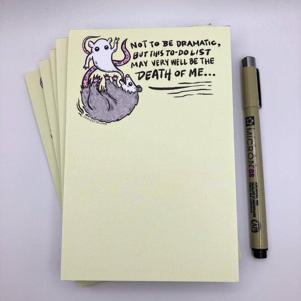 Shapeless Flame Not To Be Dramatic Possum Notepad - 4x6