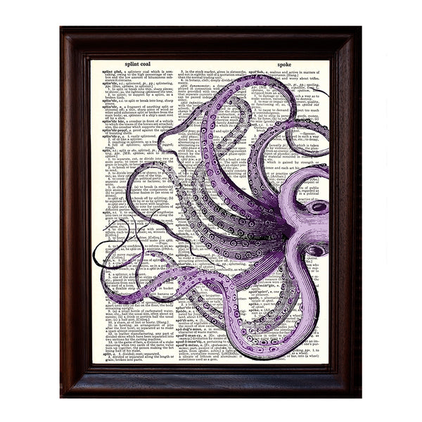 Purple Squid Dictionary Print