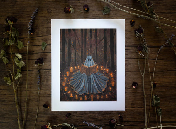 Gloomy Grove Niki Quist Ghost Print - Midnight Conjuring