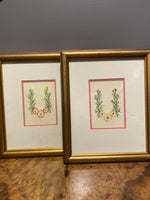 Floral Brass Framed Embroidery