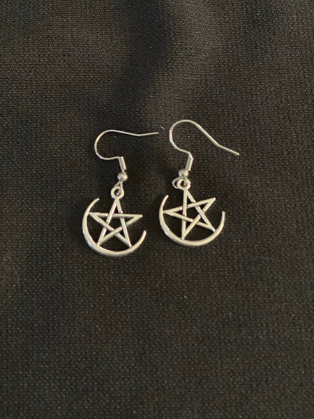 Small Pentagram Charm Earrings